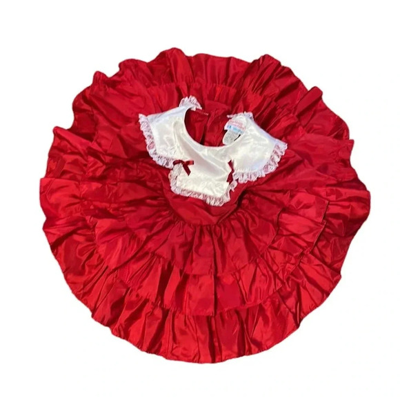Vintage‎ 1980s Martha's Miniatures We're Fussy Dress Red Circle Dress Size 3T - Picture 1 of 12